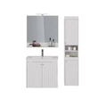 Зеркало Lemark ROMANCE 80 см с полкой, цвет: Белый глянец LM07R80Z