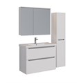 Тумба Lemark BUNO 100 см под 1 раковину, подвесная/напольная, 2 ящика, цвет планки: Серый, цвет корп LM04B100T