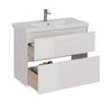 Тумба Lemark COMBI 100 см под 1 раковину, подвесная/напольная, 2 ящика, цвет корпуса, фасада: Белый LM03C100T