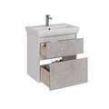 Тумба Lemark COMBI 70 см под 1 раковину, подвесная/напольная, 2 ящика, цвет фасада: Бетон, цвет корп LM03C70T-Beton