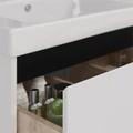 Тумба Lemark COMBI 125 см под 2 раковины, подвесная/напольная,4 ящика, цвет планки: Чёрный, цвет кор LM03C125T-black