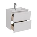 Тумба Lemark MIANO 60 см под 1 раковину, подвесная, 2 ящика, цвет корпуса, фасада: Белый глянец LM06M60T
