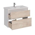 Тумба Lemark COMBI 100 см под 1 раковину, подвесная/напольная, 2 ящика, цвет фасада: Дуб кантри, цве LM03C100T-dub