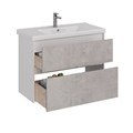 Тумба Lemark COMBI 100 см под 1 раковину, подвесная/напольная, 2 ящика, цвет фасада: Бетон, цвет кор LM03C100T-Beton