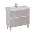 Тумба Lemark COMBI 100 см под 1 раковину, подвесная/напольная, 2 ящика, цвет фасада: Бетон, цвет кор LM03C100T-Beton