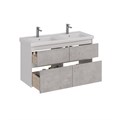 Тумба Lemark COMBI 125 см под 2 раковины, подвесная/напольная,4 ящика, цвет фасада: Бетон, цвет корп LM03C125T-Beton