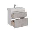 Тумба Lemark COMBI 80 см под 1 раковину, подвесная/напольная, 2 ящика, цвет фасада: Бетон, цвет корп LM03C80T-Beton