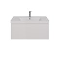 Тумба Lemark VEON MINI 90 см под 1 раковину, подвесная, с 1 ящик, цвет корпуса, фасада: Белый глянец LM02VM90T