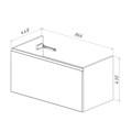 Тумба Lemark VEON MINI 90 см под 1 раковину, подвесная, с 1 ящик, цвет корпуса, фасада: Белый глянец LM02VM90T