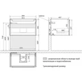 Тумба Lemark BUNO MINI 70 см под 1 раковину, подвесная, 1 ящик, цвет планки: Серый, цвет корпуса, фа LM05BM70T