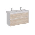 Тумба Lemark COMBI 125 см под 2 раковины, подвесная/напольная,4 ящика, цвет фасада: Дуб кантри, цвет LM03C125T-dub - фото 81841