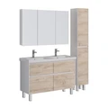 Тумба Lemark COMBI 125 см под 2 раковины, подвесная/напольная,4 ящика, цвет фасада: Дуб кантри, цвет LM03C125T-dub