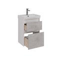 Тумба Lemark COMBI 50 см под 1 раковину, подвесная/напольная, 2 ящика, цвет фасада: Бетон, цвет корп LM03C50T-Beton