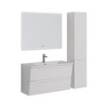 Тумба Lemark MIANO, 100 см под 1 раковину, подвесная, 2 ящика, цвет корпуса, фасада: Белый глянец LM06M100T