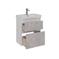 Тумба Lemark COMBI 60 см под 1 раковину, подвесная/напольная, 2 ящика, цвет фасада: Бетон, цвет корп LM03C60T-Beton