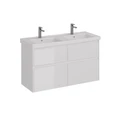 Тумба Lemark COMBI 125 см под 2 раковины, подвесная/напольная,4 ящика, цвет корпуса, фасада: Белый г LM03C125T