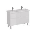 Тумба Lemark COMBI 125 см под 2 раковины, подвесная/напольная,4 ящика, цвет корпуса, фасада: Белый г LM03C125T