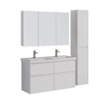 Тумба Lemark COMBI 125 см под 2 раковины, подвесная/напольная,4 ящика, цвет корпуса, фасада: Белый г LM03C125T