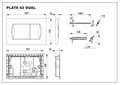 In-Wall Клавиша для инсталляции, двойная 62B, хром глянец. ROCA 78901160B1