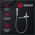 Agger Nice A2521100 однозахватный универсальный смеситель с поворотным изливом 350 мм, керамическим дивертором и душевым набором (шланг, лейка, держатель) A2521100