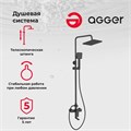 Agger Brilliant A0394444 душевая система со смесителем для ванны/душа, черная A0394444