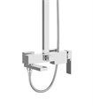 Agger Great A2893300 Душевая система для ванны/душа: поворотный излив, телескопическая штанга, квадратный верхний душ 250х250 мм с регулировкой угла наклона и силиконовыми наконечниками, ручной душ, регулируемый по высоте и наклону держатель, шланг 150 см A2893300