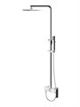 Agger Great A2893300 Душевая система для ванны/душа: поворотный излив, телескопическая штанга, квадратный верхний душ 250х250 мм с регулировкой угла наклона и силиконовыми наконечниками, ручной душ, регулируемый по высоте и наклону держатель, шланг 150 см A2893300