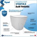 Унитаз подвесной безободковый с быстросъемным сиденьем микролифт Teymi Solli T40201 1184352