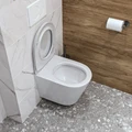 Унитаз подвесной безободковый с быстросъемным сиденьем микролифт Teymi Solli T40201 1184352