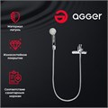 Agger Clean A2410000 однозахватный ванно/душевой смеситель c душевым набором (шланг, лейка, держатель) A2410000