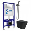 Комплект Teymi 6 в 1: Инсталляция Aina 52 + клавиша смыва Lina хром + унитаз Solli черный матовый + гигиенический душ Lina хром F08925 1217302