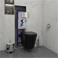 Инсталляция с унитазом комплект 5 в 1 Teymi унитаз подвесной безободковый черный Solli Black кнопка нержавеющая сталь F13399 1221925