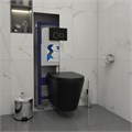 Инсталляция с унитазом комплект 5 в 1 Teymi унитаз подвесной безободковый черный Solli Black кнопка черная / хром F13403 1221929