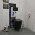Инсталляция с унитазом комплект 5 в 1 Teymi унитаз подвесной безободковый черный Solli Black кнопка черная / хром F13403 1221929