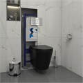 Инсталляция с унитазом комплект 5 в 1 Teymi унитаз подвесной безободковый черный Solli Black кнопка нержавеющая сталь F13531 1222057