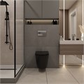 Инсталляция с унитазом комплект 5 в 1 Teymi унитаз подвесной безободковый черный Solli Black кнопка хром F13912 1222438