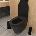 Унитаз подвесной безободковый с быстросъемным сиденьем микролифт Teymi Solli Black черный матовый T40201MB 1196071