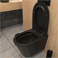 Унитаз подвесной безободковый с быстросъемным сиденьем микролифт Teymi Solli Black черный матовый T40201MB 1196071