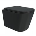 Унитаз подвесной безободковый с быстросъемным сиденьем микролифт Teymi Helmi S Black черный матовый T40302MB 1196072
