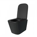 Унитаз подвесной безободковый с быстросъемным сиденьем микролифт Teymi Helmi S Black черный матовый T40302MB 1196072