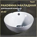 Раковина для ванной круглая накладная Teymi Lina kuppi D40 белая T50103 1182176 - фото 91185