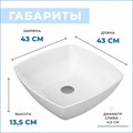Раковина для ванной накладная Teymi Kati 43 белая T50701 1192905