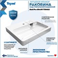 Раковина над стиральной машиной 60х50 литьевой мрамор Teymi Kati Pro T50411 1204492
