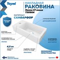 Раковина для ванной подвесная и накладная Teymi Hanna 37 левая белая T50904 1220086