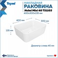 Раковина для ванной накладная Teymi Helmi Mini 40 белая T51103 1216484