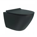 Унитаз подвесной торнадо безободковый с быстросъемным сиденьем микролифт Teymi Lina Pro Vortex Black черный матовый T40114 1221509