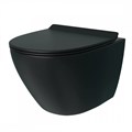 Унитаз подвесной торнадо безободковый с быстросъемным сиденьем микролифт Teymi Lina Pro Vortex Black черный матовый T40114 1221509