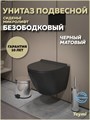 Унитаз подвесной торнадо безободковый с быстросъемным сиденьем микролифт Teymi Lina Pro Vortex Black черный матовый T40114 1221509