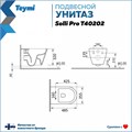 Унитаз подвесной безободковый с быстросъемным сиденьем микролифт Teymi Solli Pro T40202 1221712