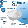 Раковина для ванной накладная Teymi Solli 40 белая T50207 1204633